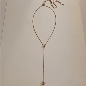 Kendra Scott Tomon Necklace Y Rose Gold Iridescent